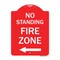 Signmission No Standing Fire Zone W/ Left Arrow, Red & White Aluminum Sign, 18" x 24", RW-1824-23586 A-DES-RW-1824-23586 - alternate 1